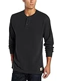 Men's Textured Knit Henley Shirt In Black, Size X-large