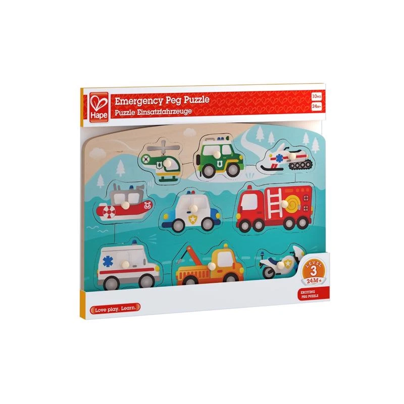 Emergency Peg Puzzle Game Multicolored 10 Pieces For Ages 2 And Up