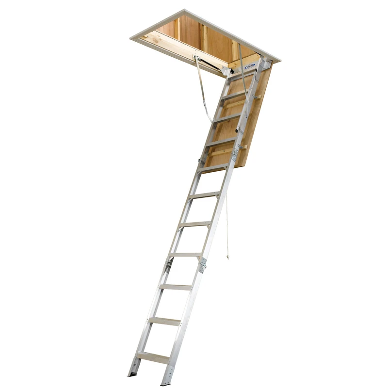 Ah2512 Aluminum Attic Ladder 10.5 To 12 Feet With 375 Lb Capacity
