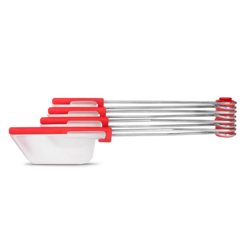 Levoons Clear/red Polypropylene And Stainless Steel Measuring Spoon Set