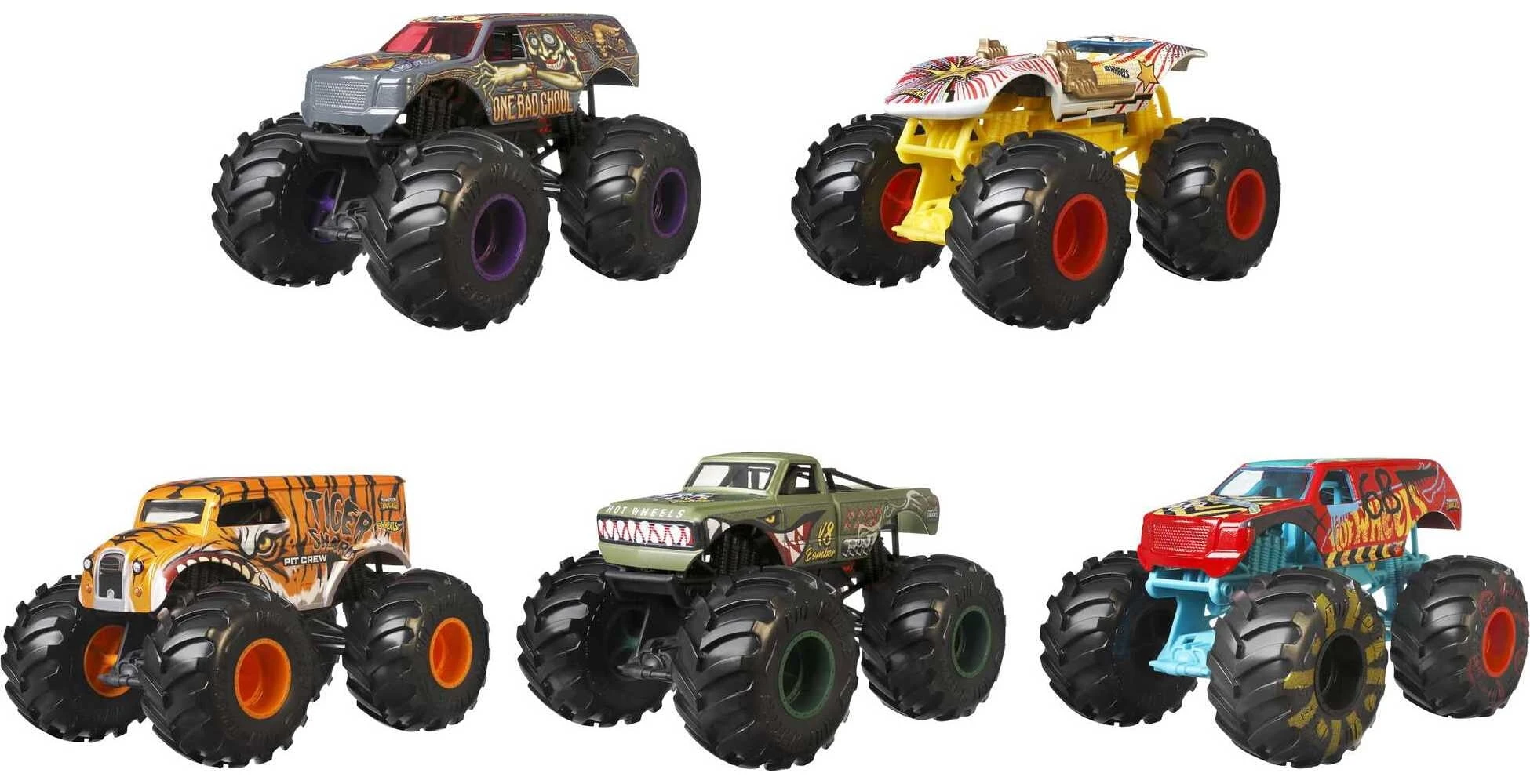 Hot Wheels Monster Trucks Cars Black/Red