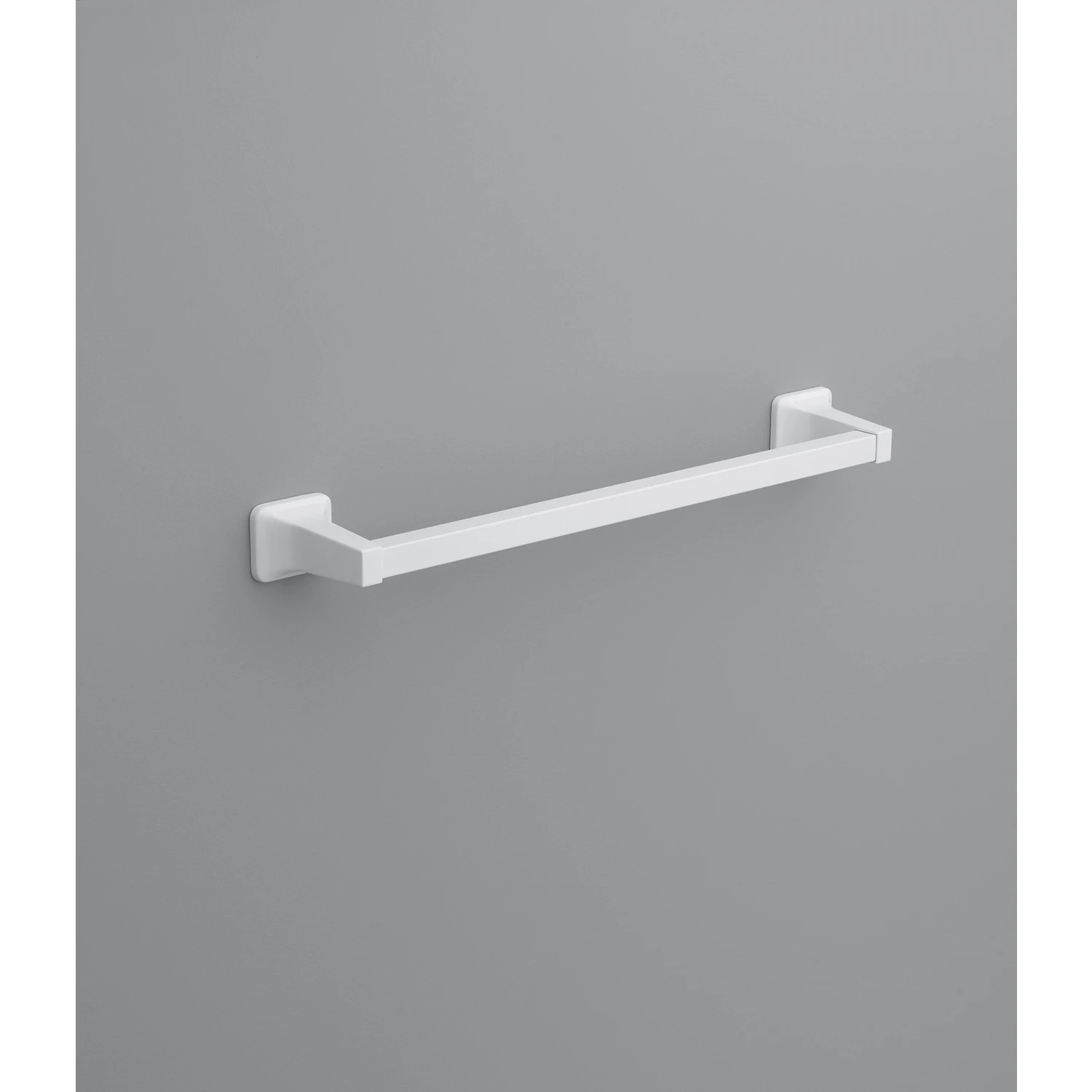 Satin White Towel Bar 18 In. L Die Cast Zinc With Concealed Screw Mounting