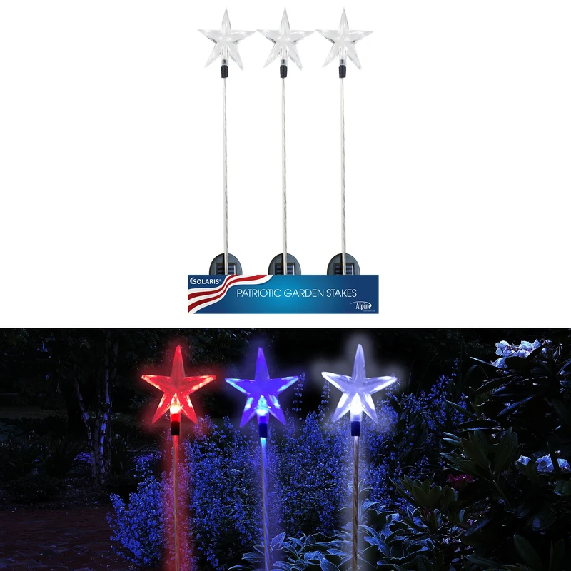 Alpine Solalris Assorted Acrylic 34 in. H Starlight Solar Garden Stake