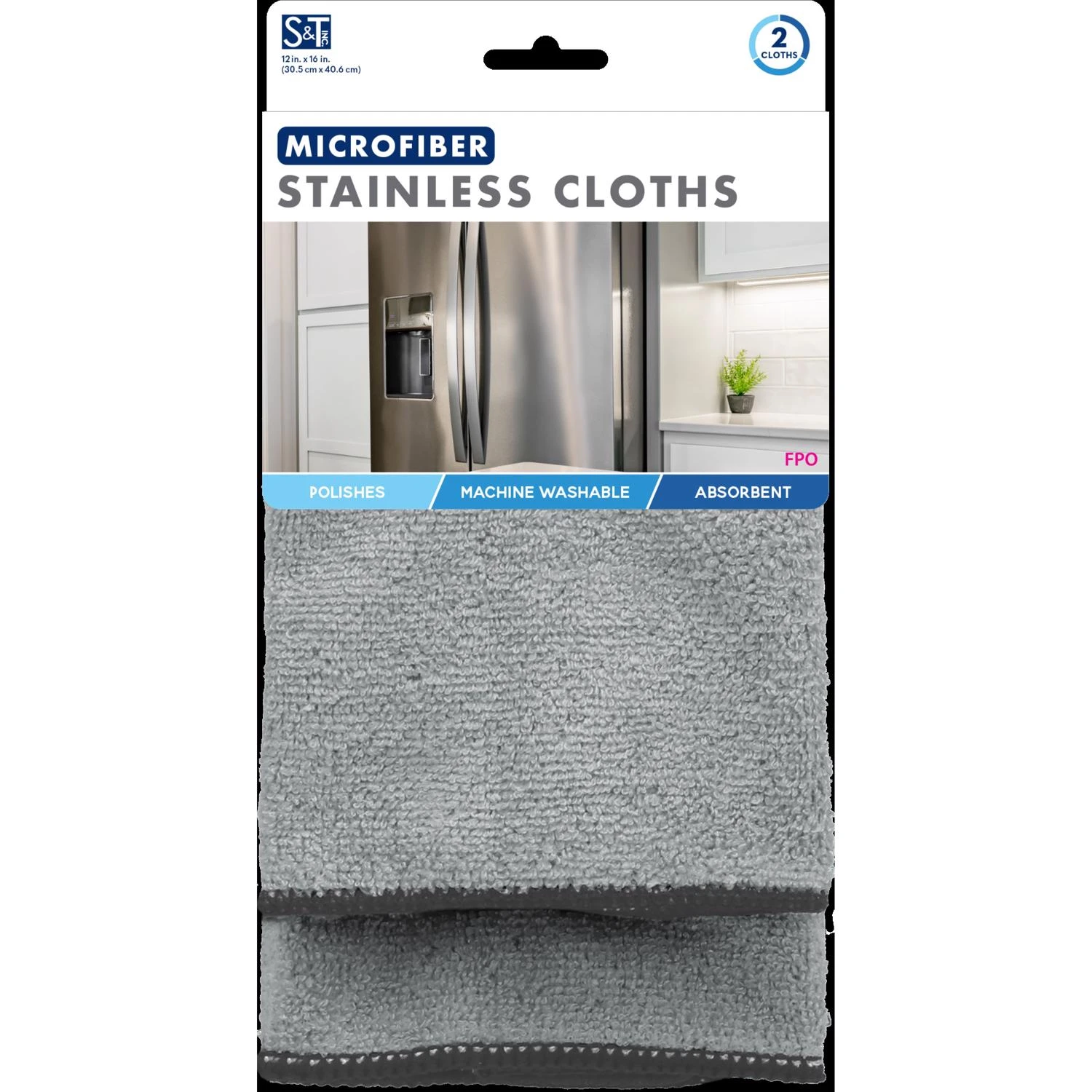 Schroeder & Tremayne Microfiber Cleaning Cloth 12 in. W X 16 in. L 2 pk