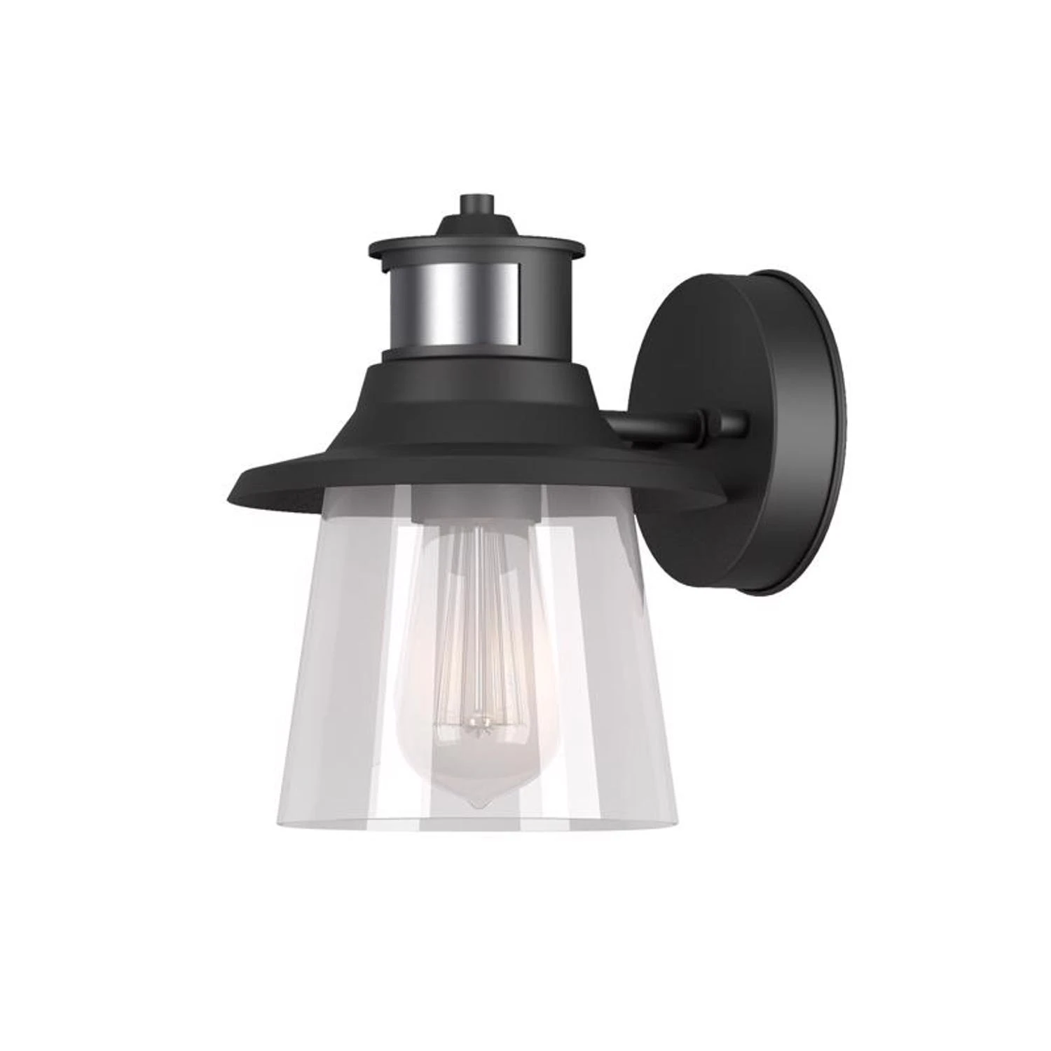 Juno 1-light Matte Black Wall Sconce With Seeded Glass Shade