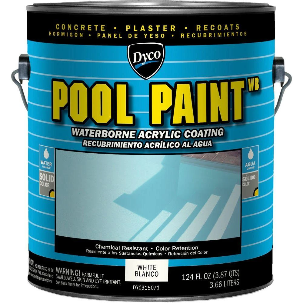 Pool Paint 1 Gallon White Semi-gloss Acrylic Exterior Paint For Pools