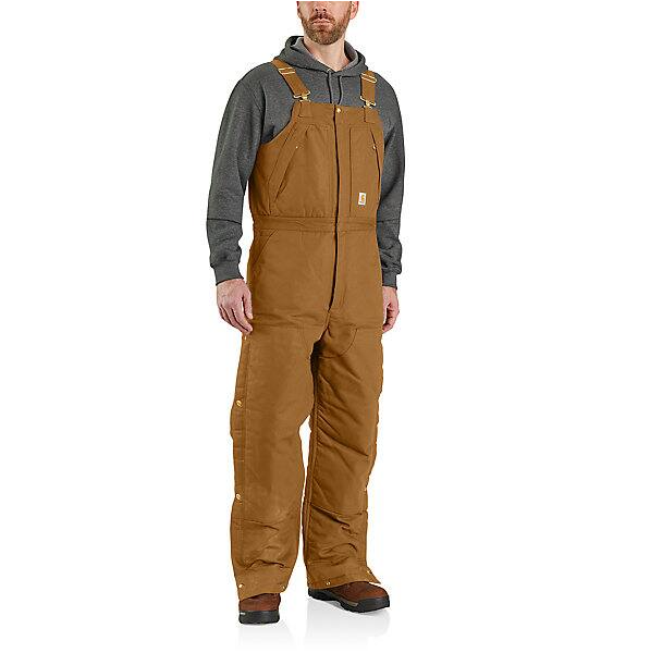 Loose Fit Firm Duck Insulated Biberall - Extreme Warmth, Carhartt Brown, Small