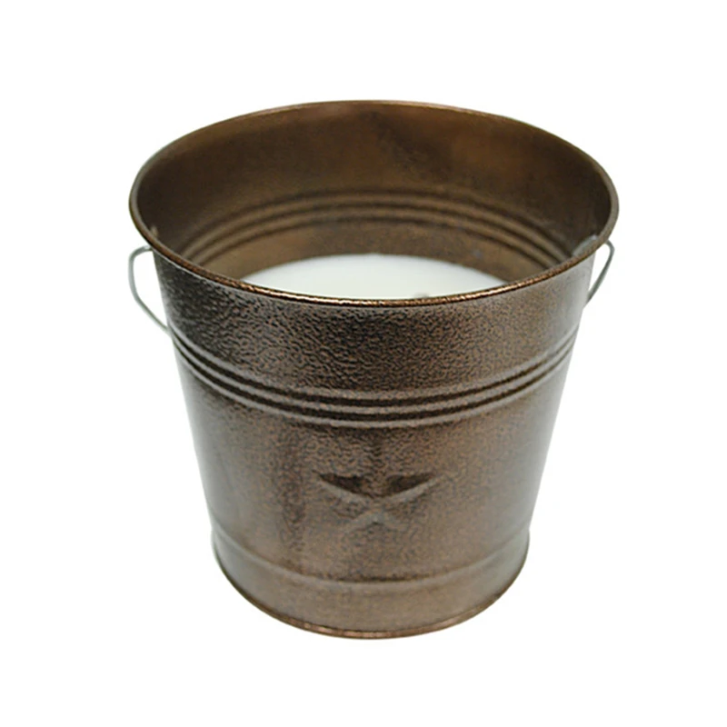 Rustic Star Citronella Wax Bucket Candle for Outdoor Use