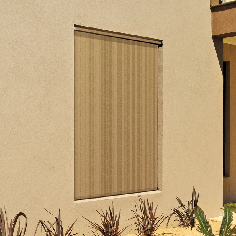 Beige Roll-up Exterior Window Shade 72 In. W X 72 In. L - Model 436612