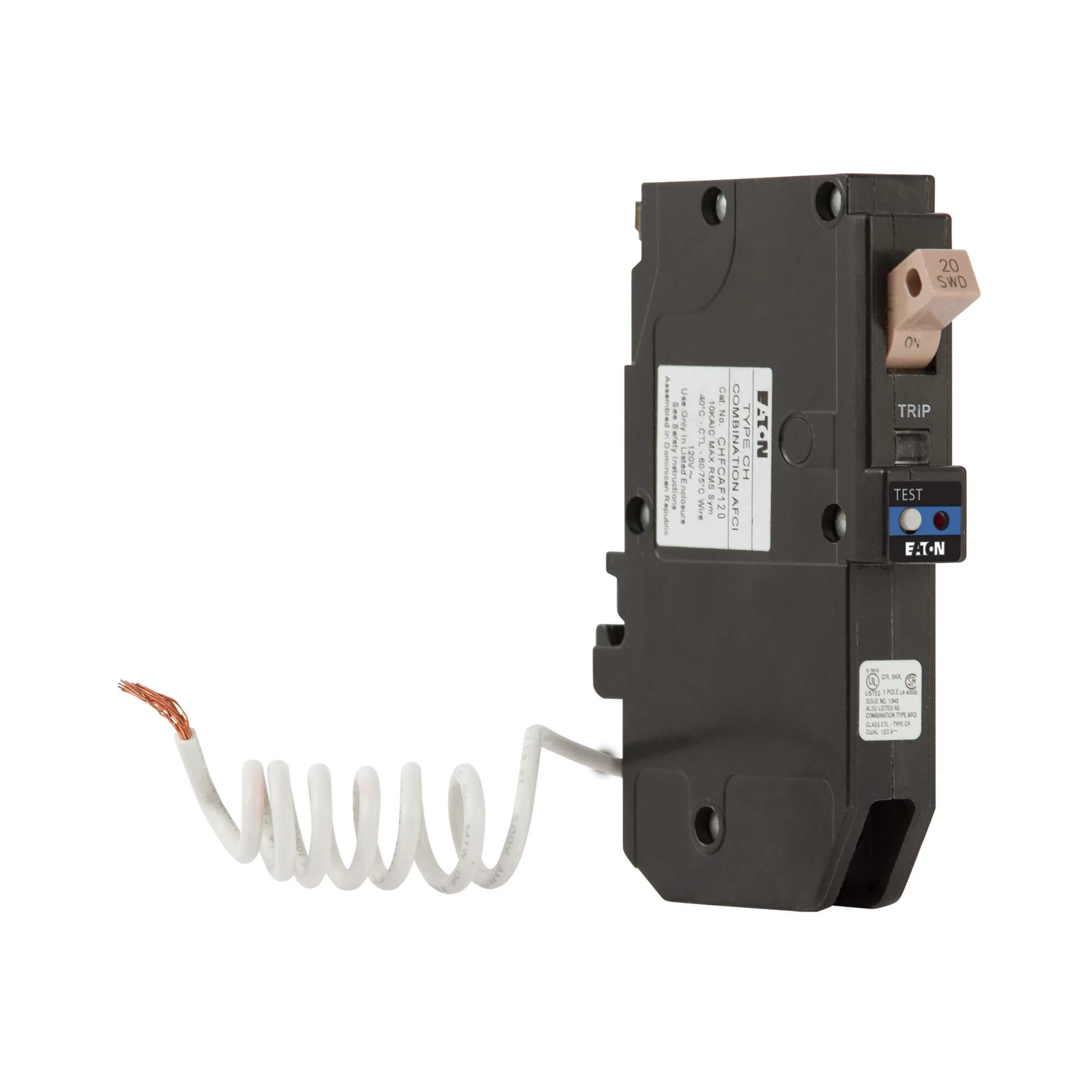 Eaton Cutler-hammer 20 Amp Arc Fault Single Pole Circuit Breaker Type Ch