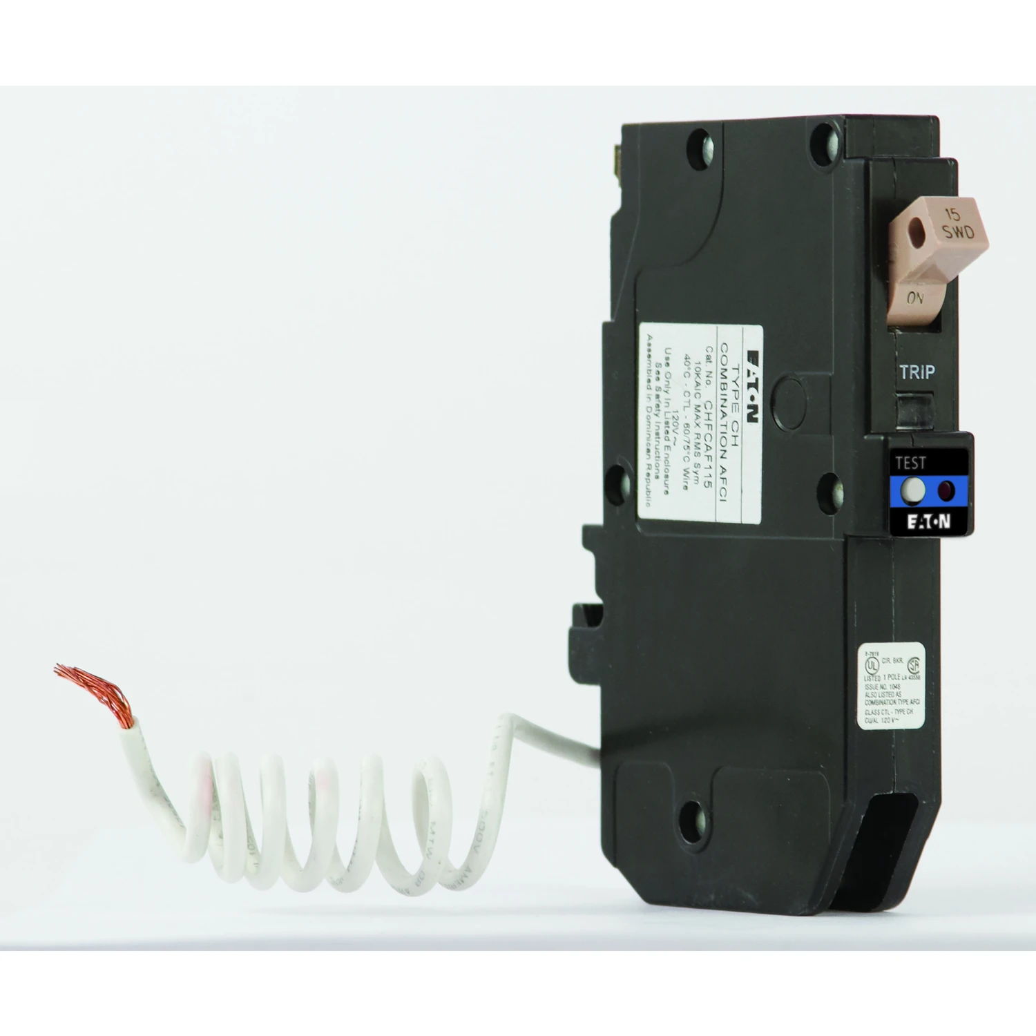Cutler-hammer 15 Amp Arc Fault Single Pole Circuit Breaker Type Ch