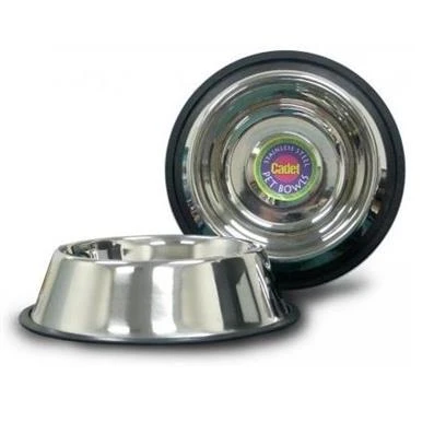 Non-spill High Luster Stainless Steel Dog Bowl, 16 Ounce Capacity