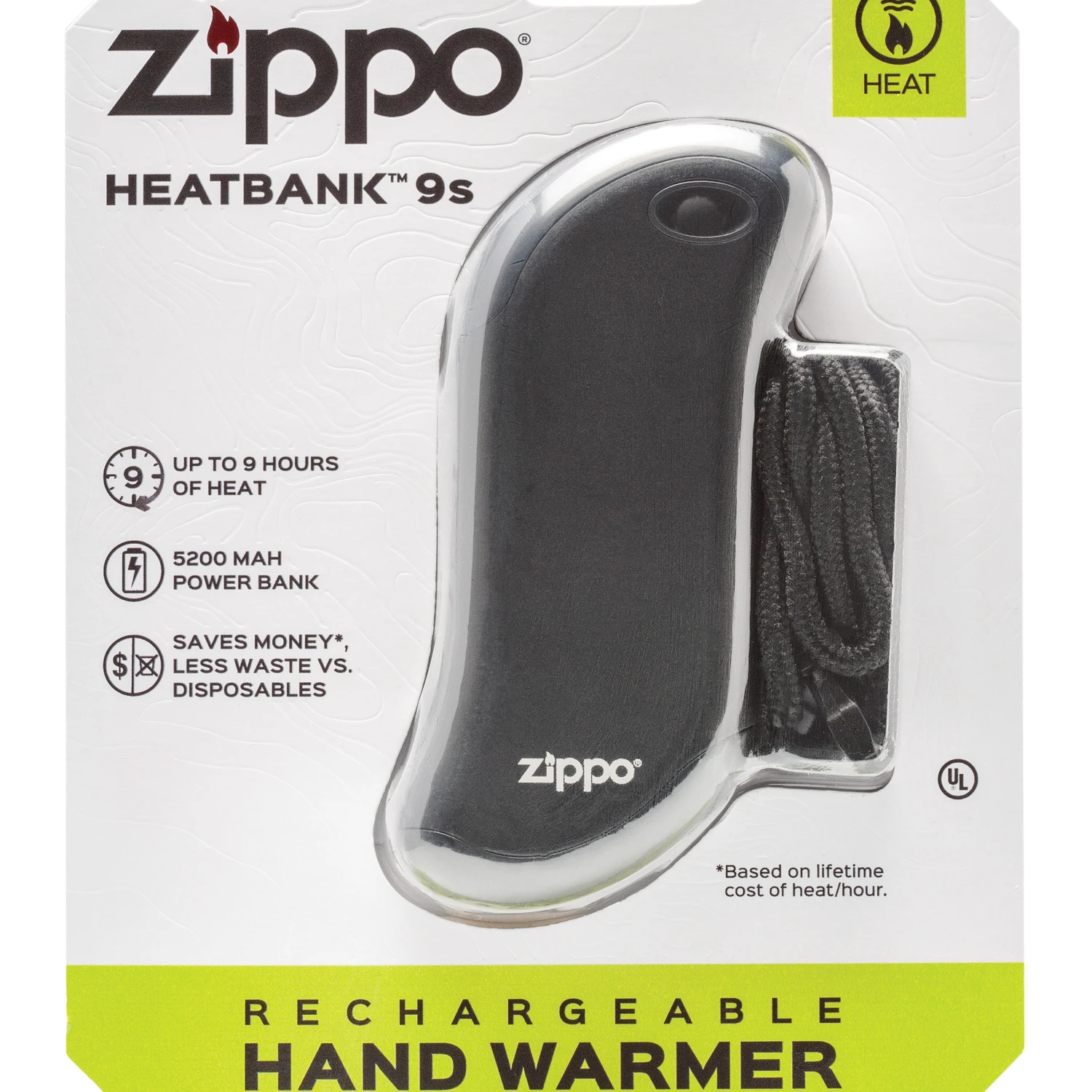HeatBank 9S Rechargeable Hand Warmer, Black