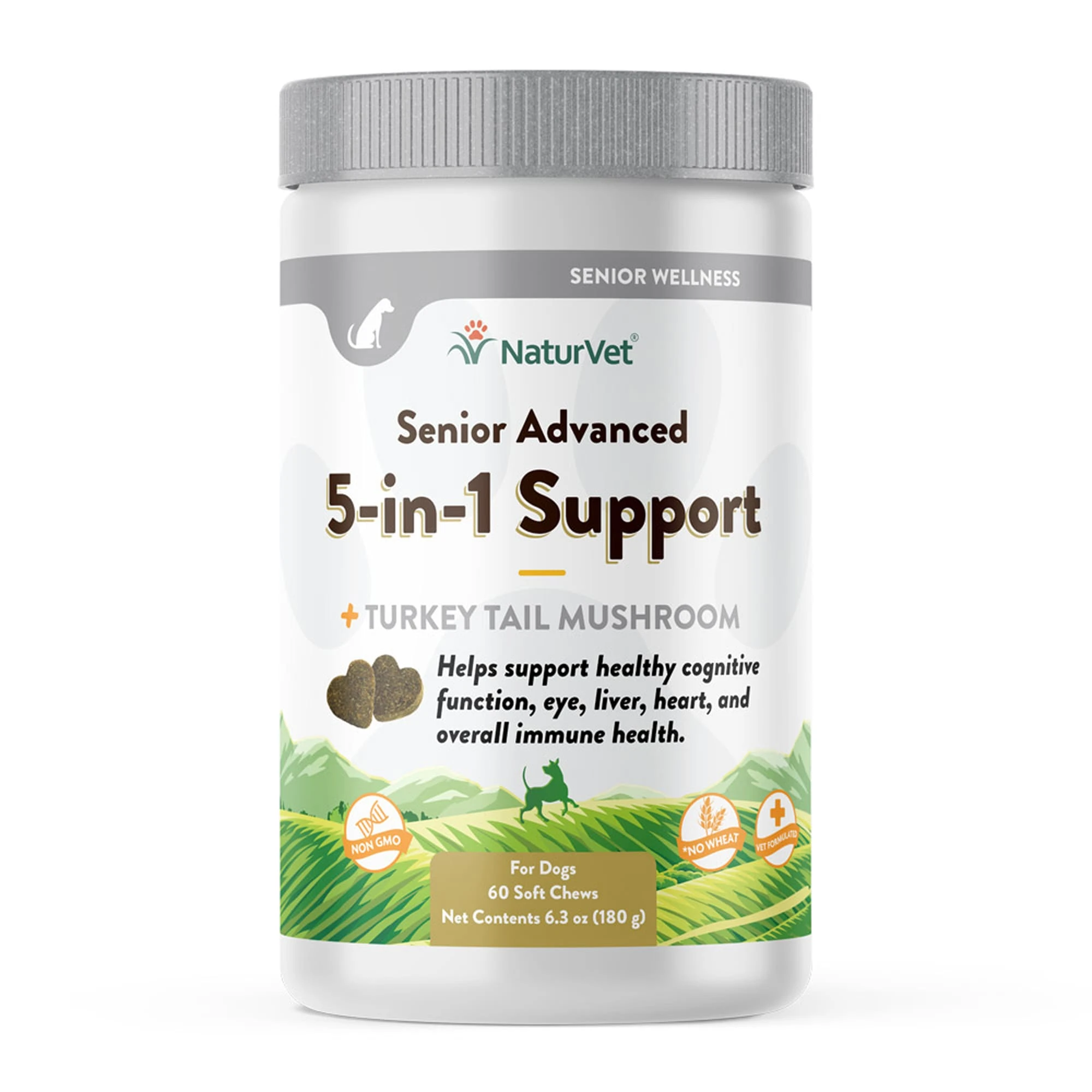 Senior Advanced 5-in-1 Support Soft Dog Chews, 60 Count, 2.75 Inch