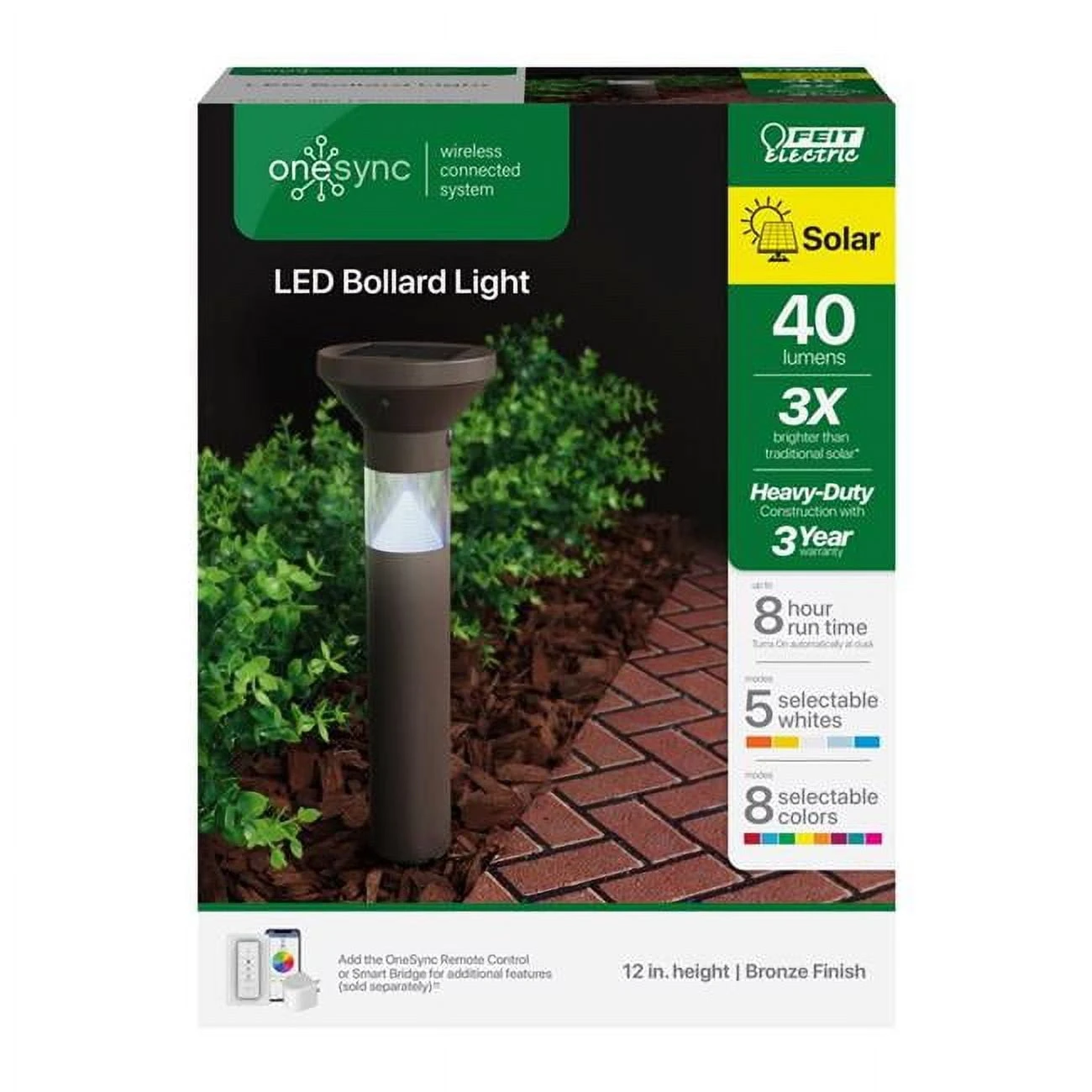 3010297 40 watt LED OneSync Oil Rubbed Bronze Bronze Solar Powered Bollard Light