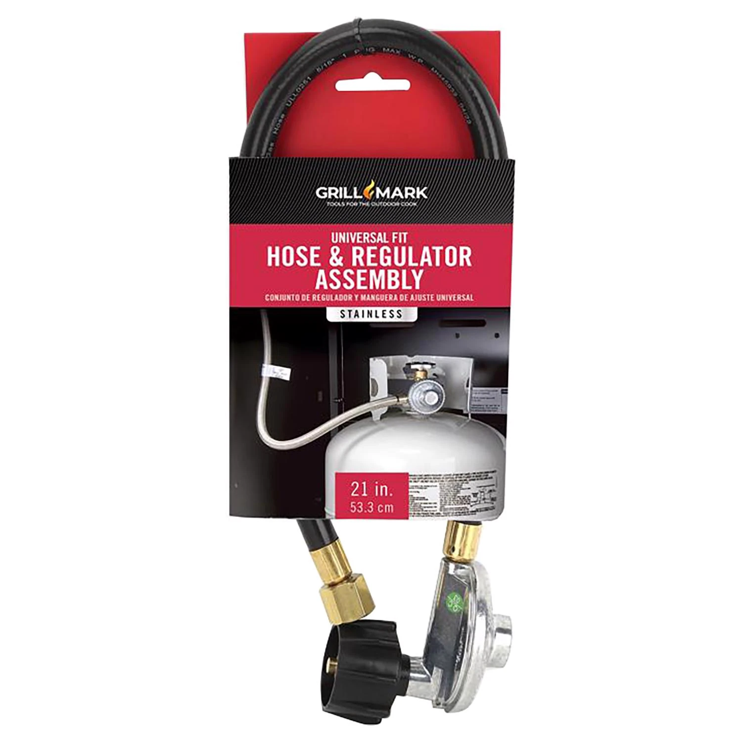 Stainless Steel Gas Line Hose And Regulator 21 In. L Universal Fit