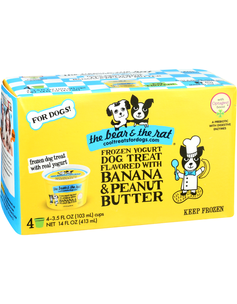 The Bear & The Rat 20700510 Frozen Banana & Peanut Butter Yogurt Dog Food - 3.5 oz - Pack of 4