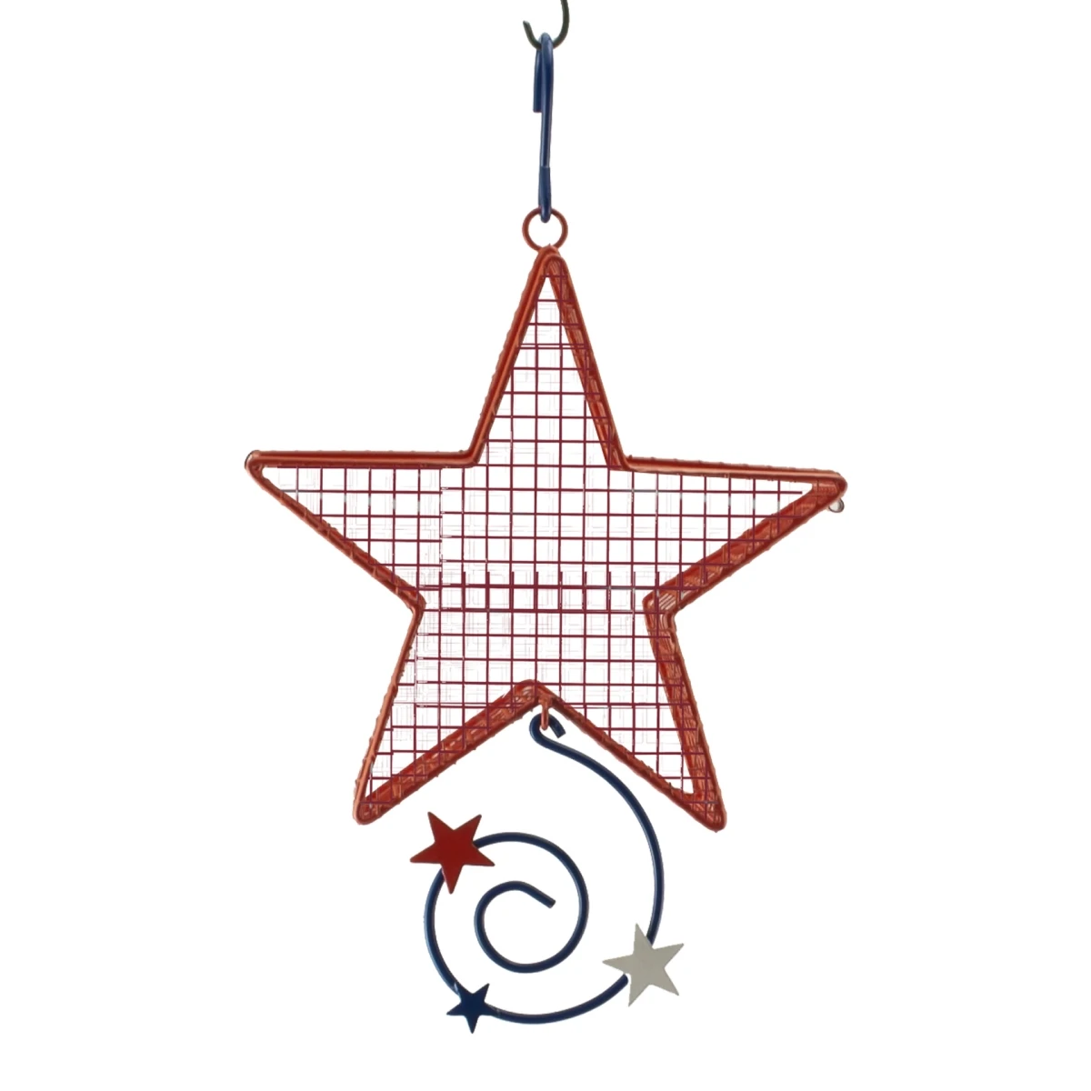 Patriotic Decorative Red & Blue Star Bird Feeder - Model 396756