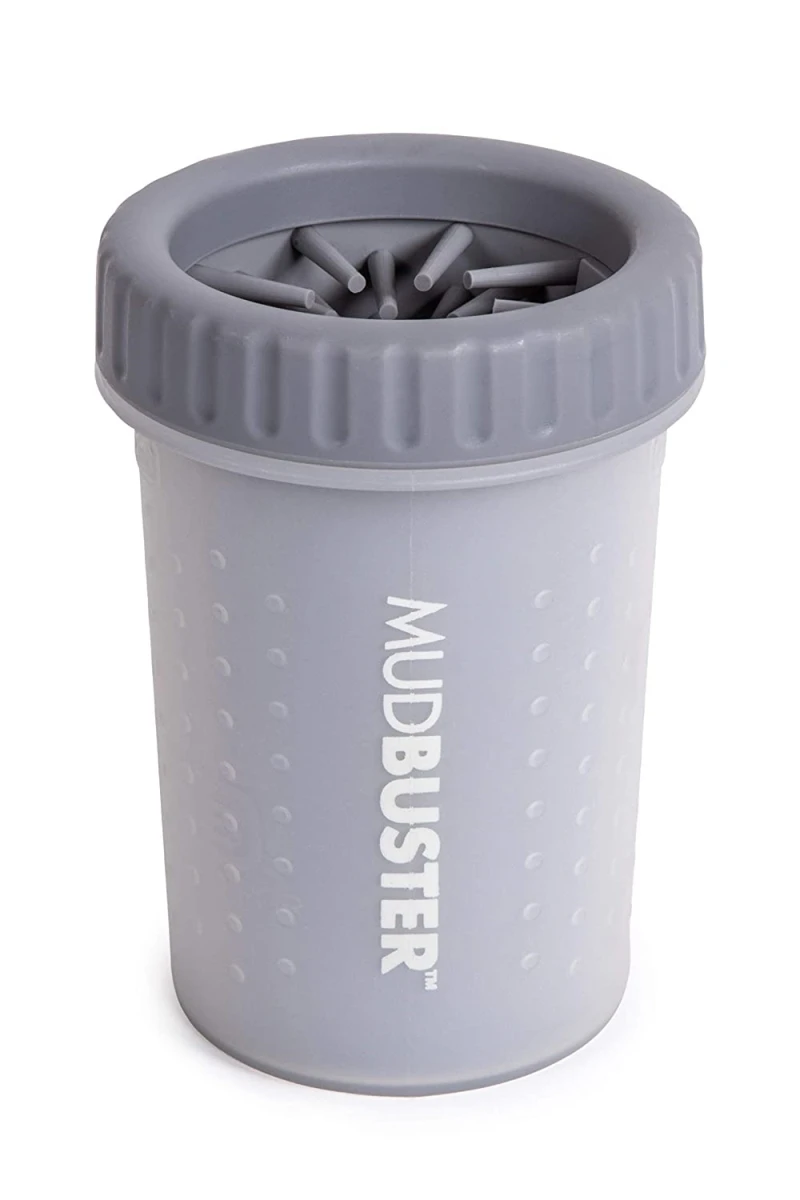 Mudbuster Medium Dog Paw Cleaner - Portable Light Gray Washer
