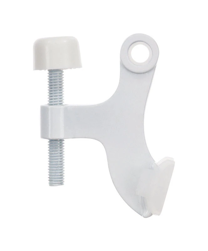 1.6 In. H White Metal Hinge Pin Door Stop For Hollow Core Doors