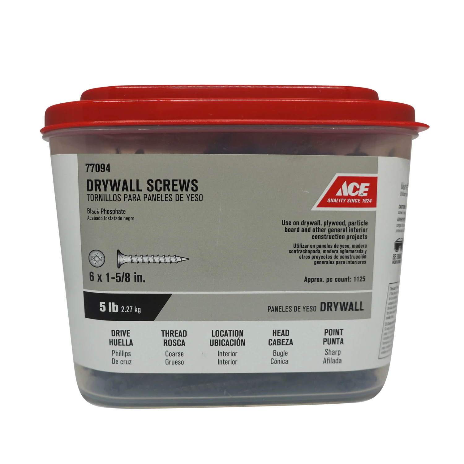 SCREW PH CS6X1-5/8BLK5#