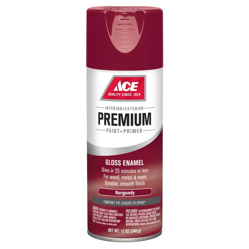 Premium Gloss Burgundy Enamel Spray Paint + Primer 12 Oz - Fast Drying & Durable Finish