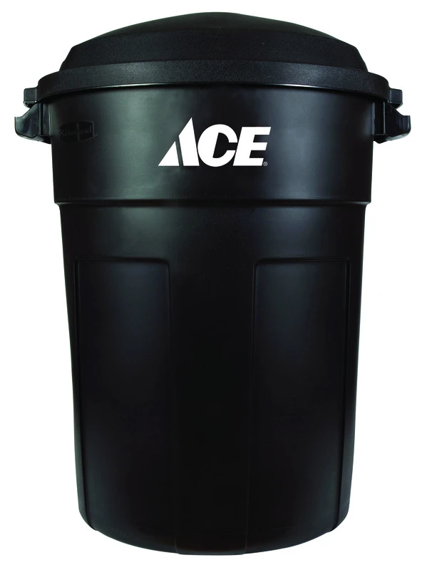 TRASH CAN 32GAL BLK ACE