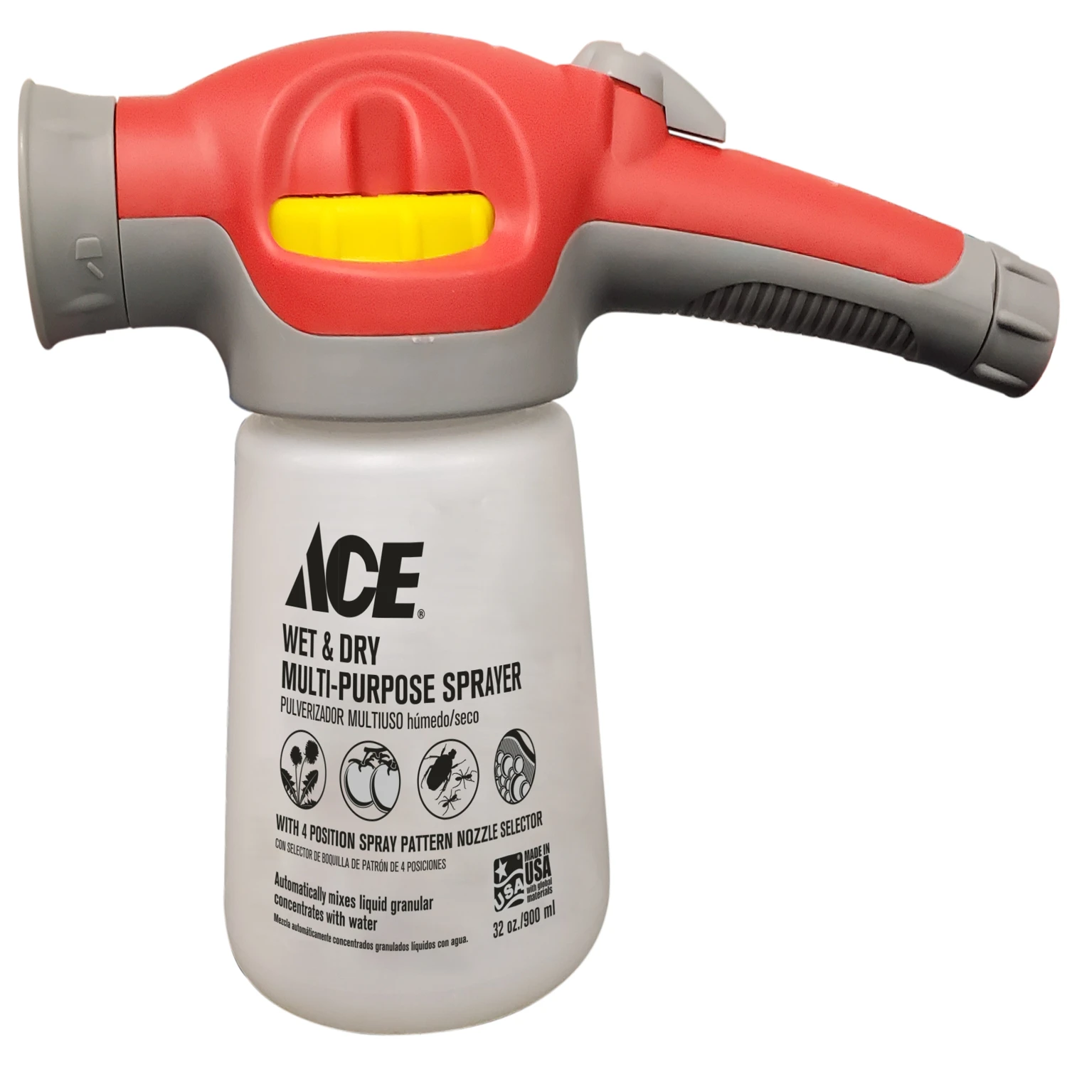 Wet/dry 36 Oz Hose End Sprayer With Adjustable Spray Patterns And Settings