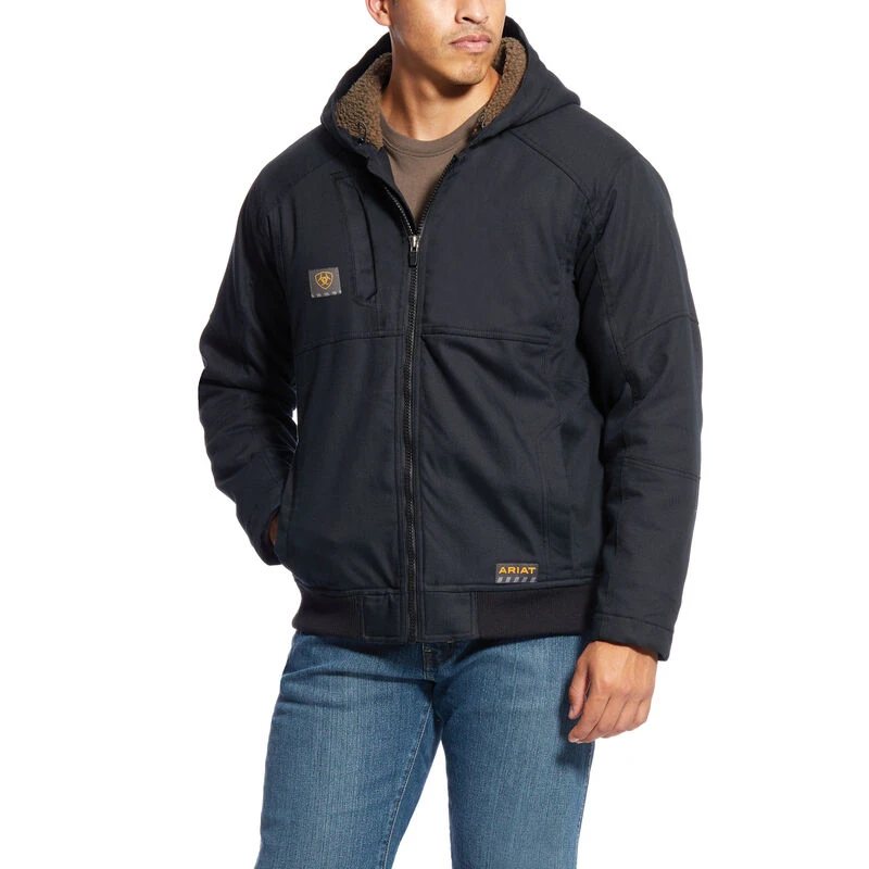 Men's Rebar Duracanvas Sherpa-lined Jacket, Black, 2xl - Durable Workwear