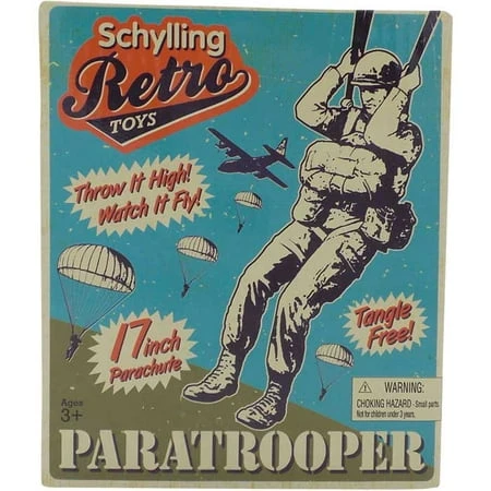 Retro Paratrooper Kit - Green Army Man Parachute Toy