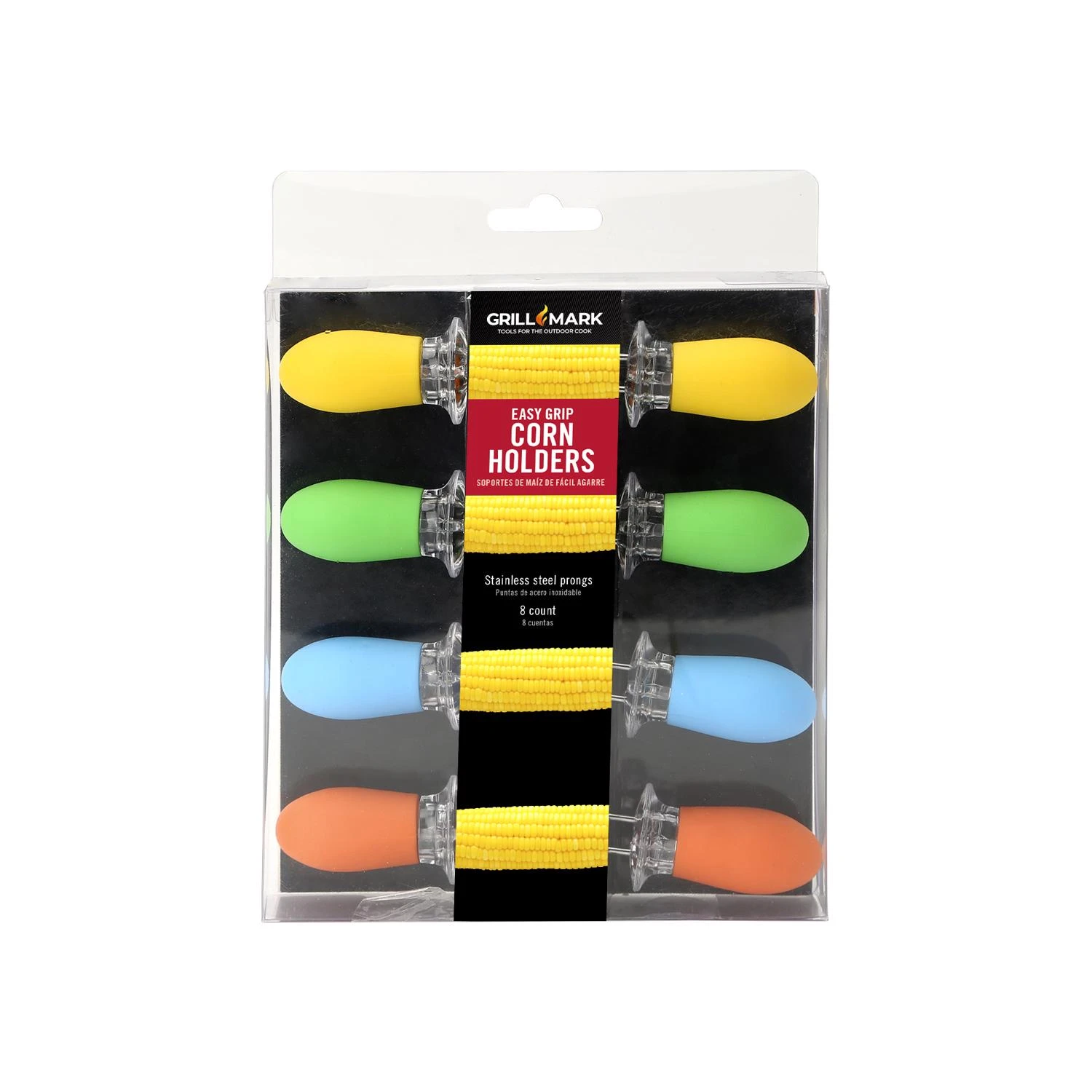 8-Piece Colorful Plastic Corn Holders — Dishwasher Safe, Easy-Grip for Corn on the Cob