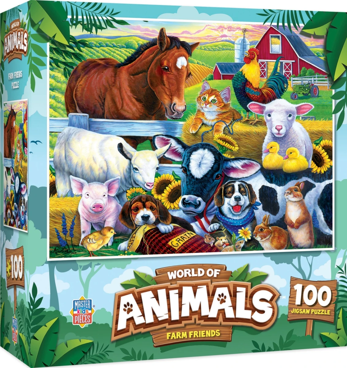 World Of Animals Farm Friends 100 Piece Kids Jigsaw Puzzle - 11.5 X 15 Inches