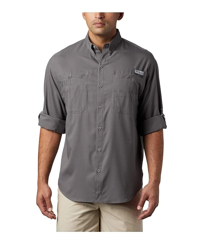 Men's Pfg Tamiami Ii Long Sleeve Shirt - Large - City Grey