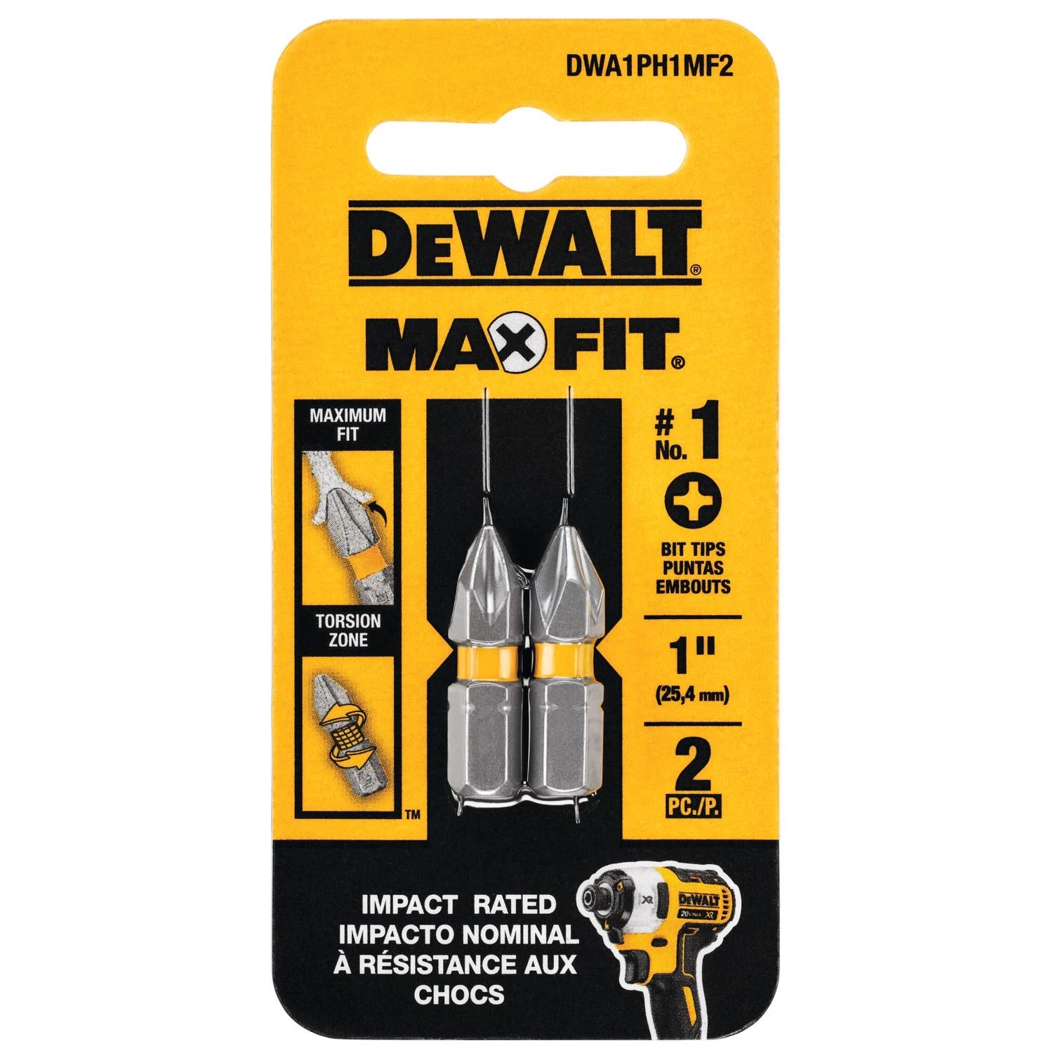 DW PH #1 BIT 1" 2PK