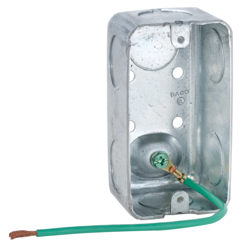 660sm 4 Inch Rectangle Metal Junction Box With 10 Knockouts - Gray