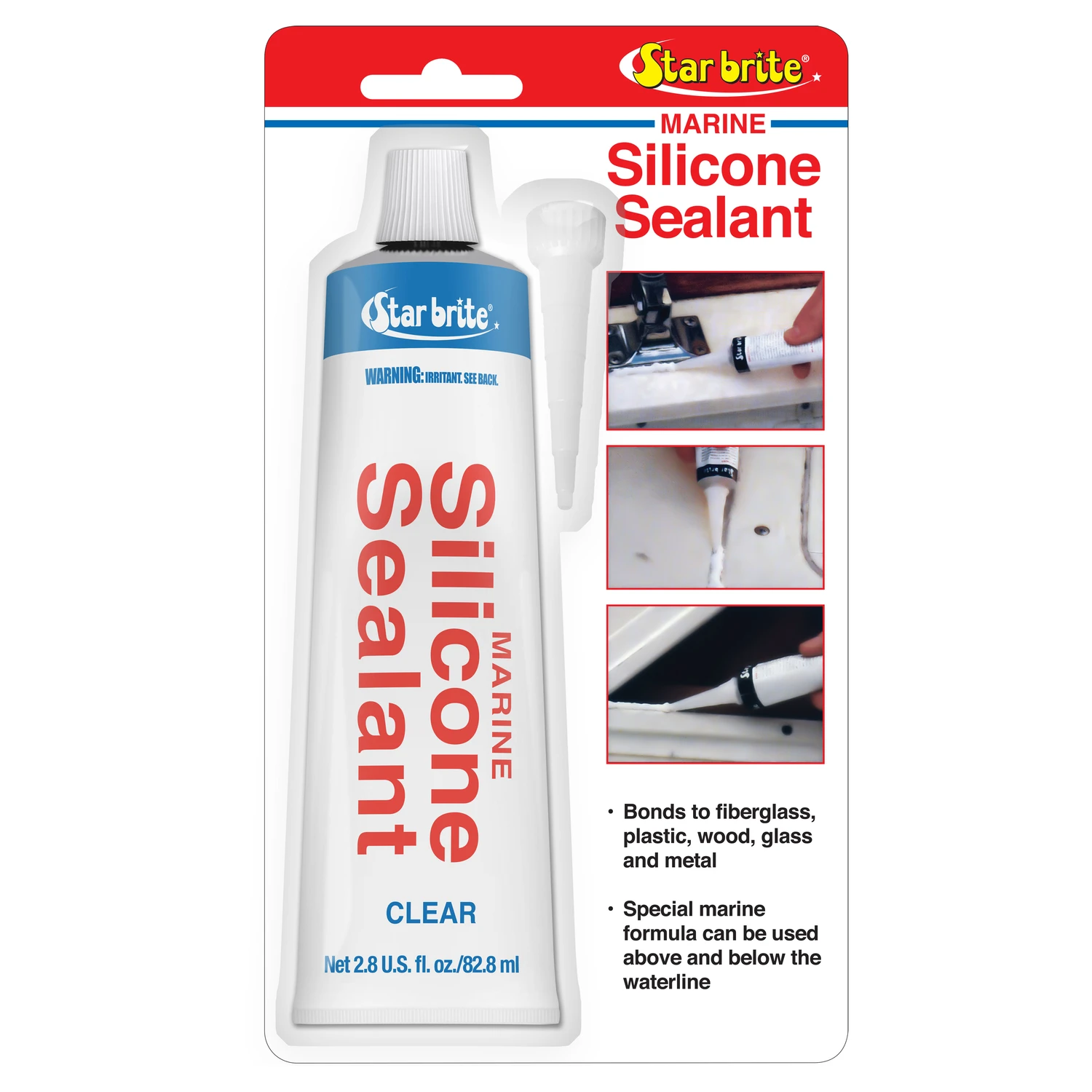 Marine Sealant 2.8 Oz - Clear Silicone For Waterproof Sealing