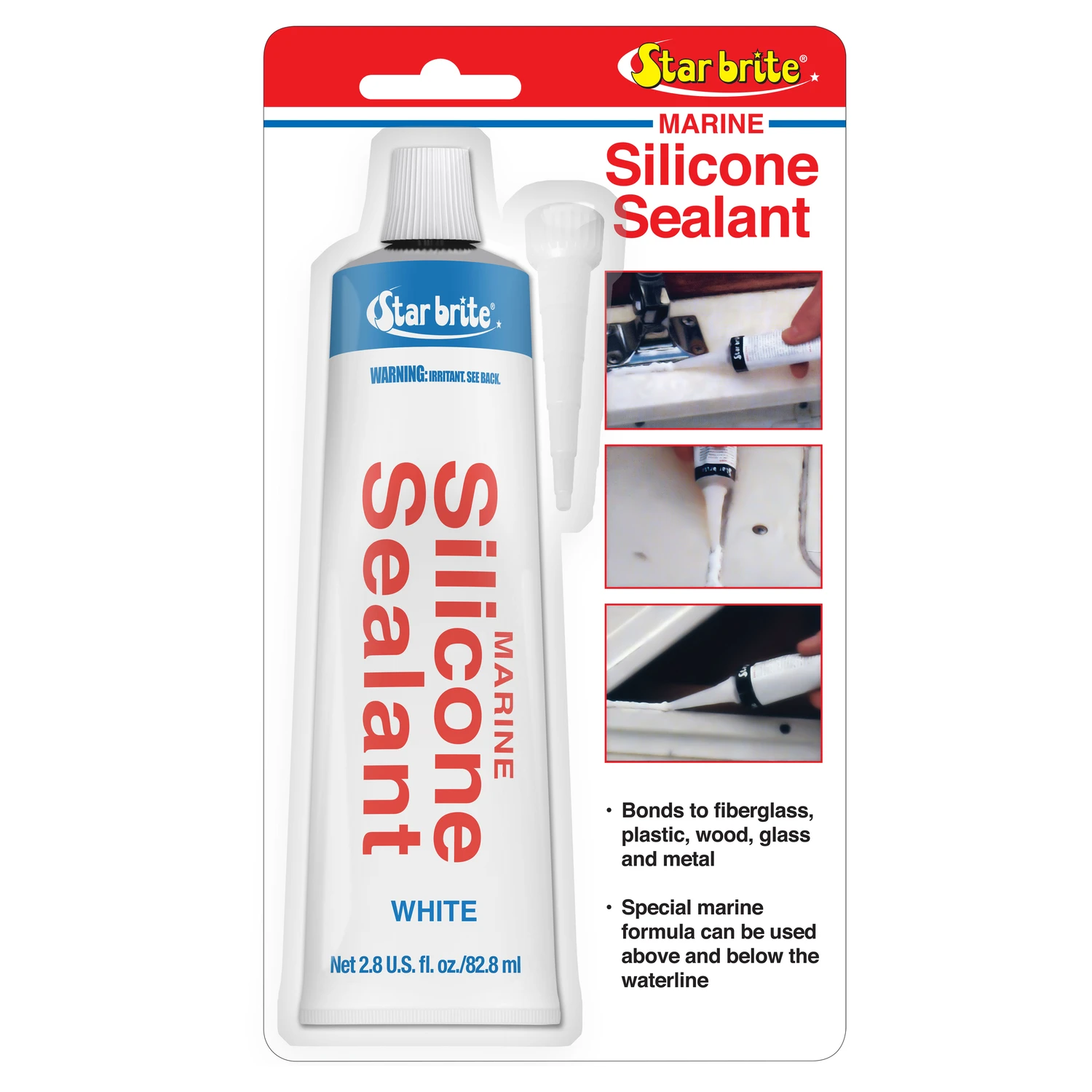 Marine Silicone Sealant 2.8 Oz - Waterproof, Durable, Flexible Adhesion