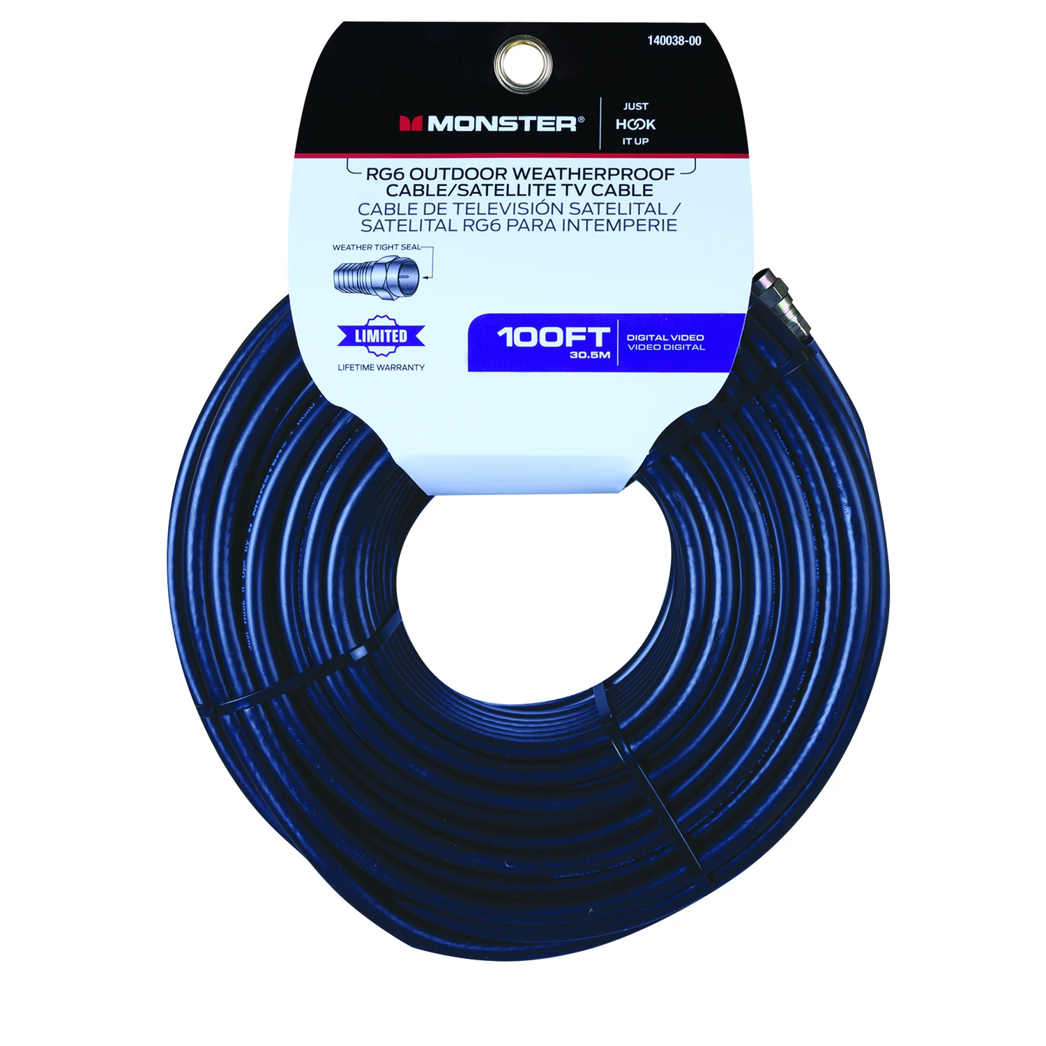 Just Hook It Up 100 Ft. Weatherproof Rg6 Video Coaxial Cable