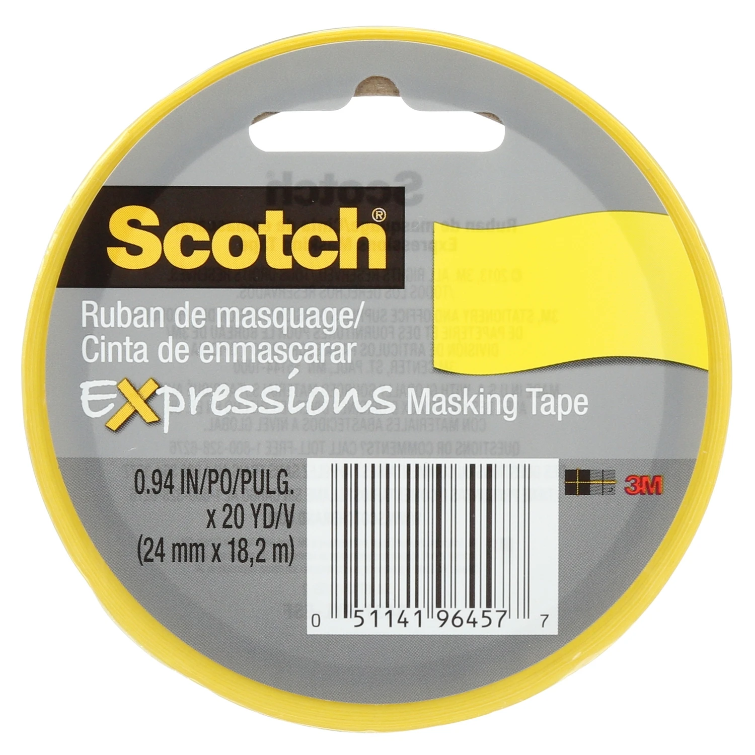 Expressions 0.94 In. W X 20 Yd L Yellow Low Strength Masking Tape 1 Pk
