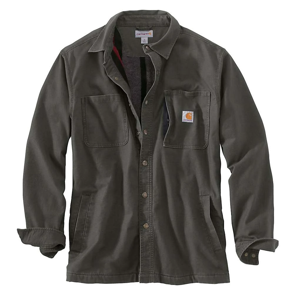 Men's Rugged Flex Rigby Shirt Jacket - Small - Fleece-lined - Peat