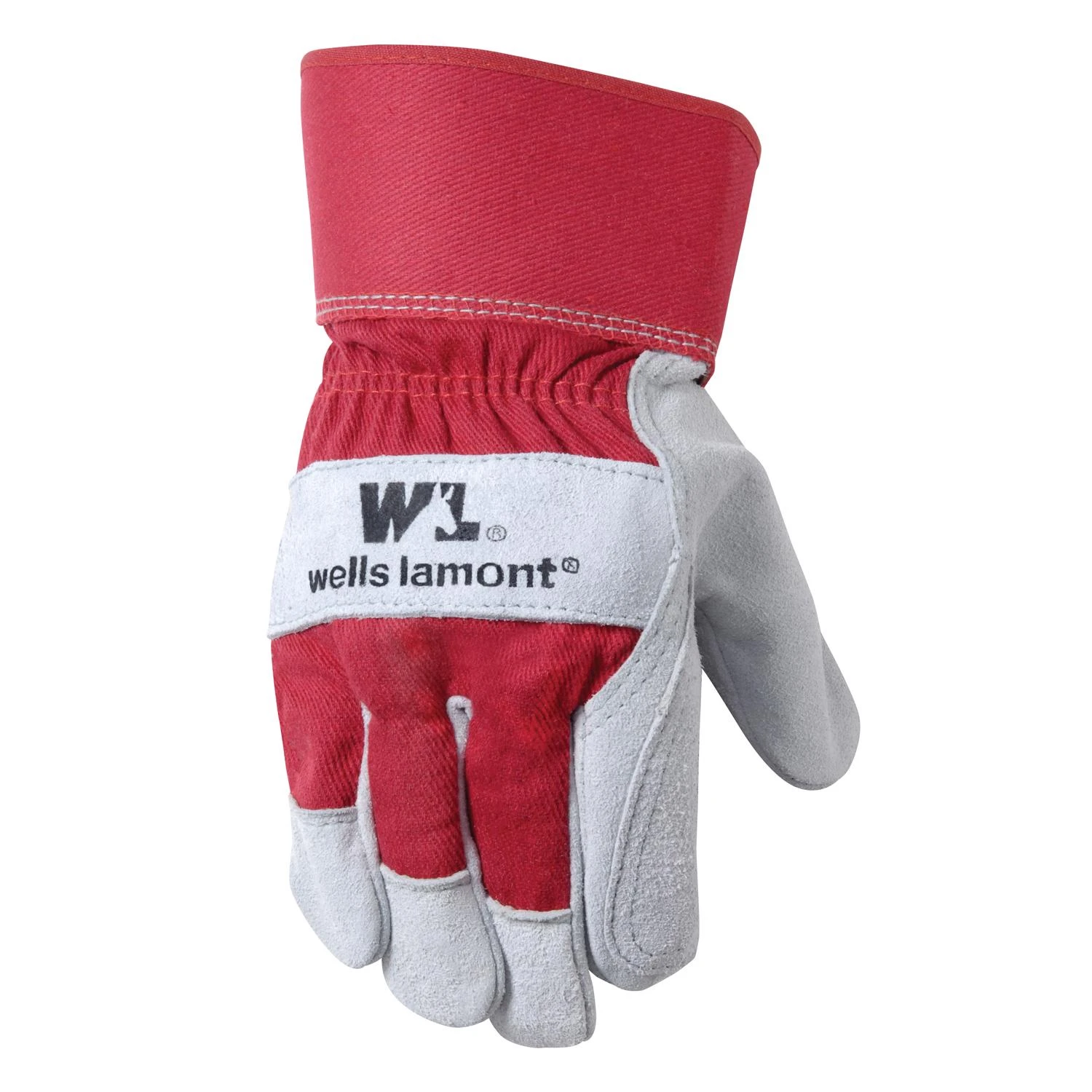 Universal Cowhide Leather Palm Work Gloves Red Large 1 Pair