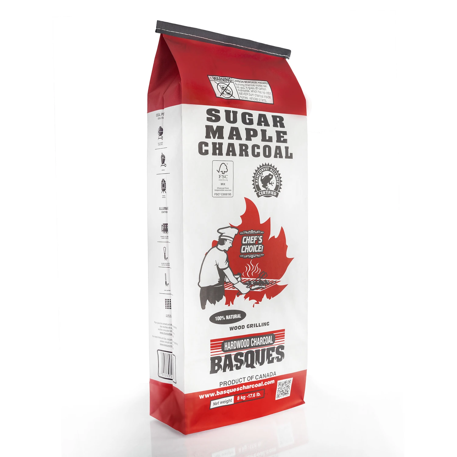 Sugar Maple All Natural Hardwood Lump Charcoal 17.6 Lb - Premium Grilling Fuel