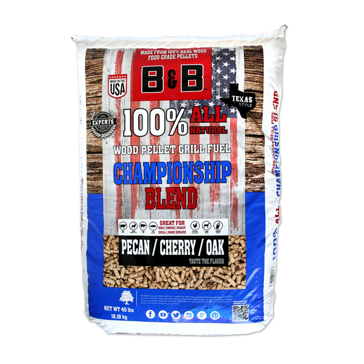 Championship Blend Hardwood Pellets All Natural Cherry/oak/pecan 40 Lb