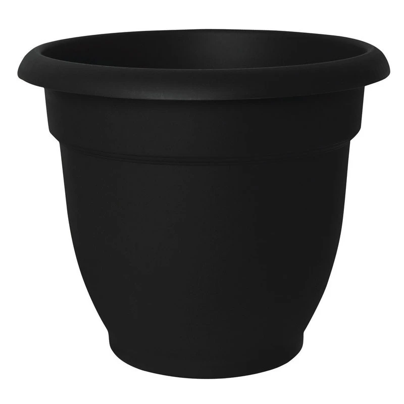 Bell Shaped Planter, Black Plastic, 8 Inch Diameter