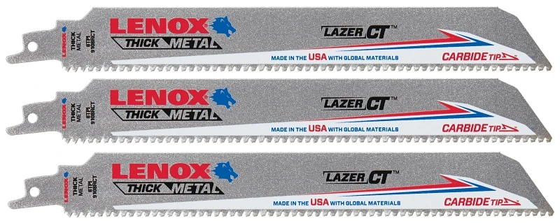 8-tpi Reciprocating Saw Blade, 9 X 1 X 0.052 In, Carbide Cutting Edge