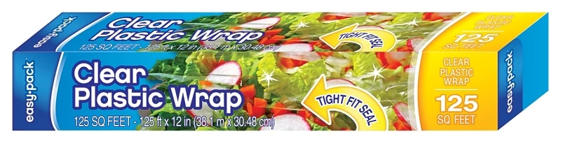 Clear Plastic Food Wrap 125 Square Feet Roll For Food Preservation