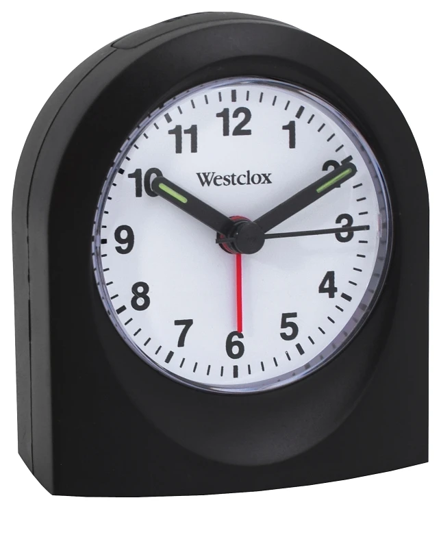 3 In. Black Analog Alarm Clock With Snooze Feature And Luminous Hands