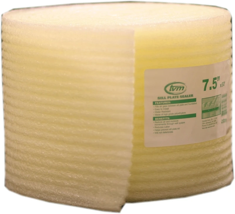 Sill Seal Foam Gasket 7.5 In X 50 Ft Roll, 4 Pk, Model W508