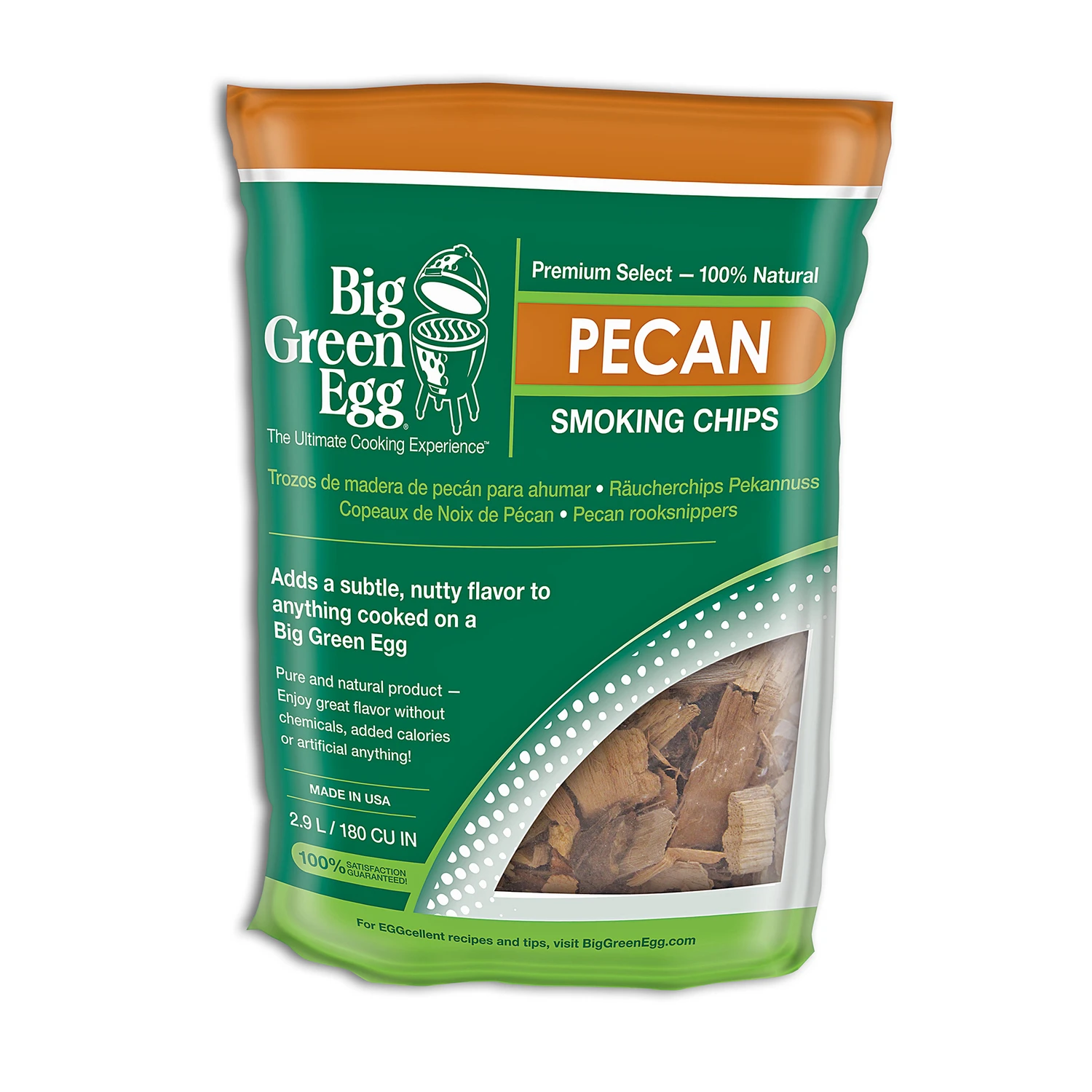 All Natural Pecan Wood Smoking Chips 180 Cu In - Premium Flavor Enhancer