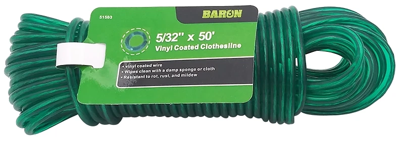 Vinyl Coated Clothesline Green 50 Feet Model 51503